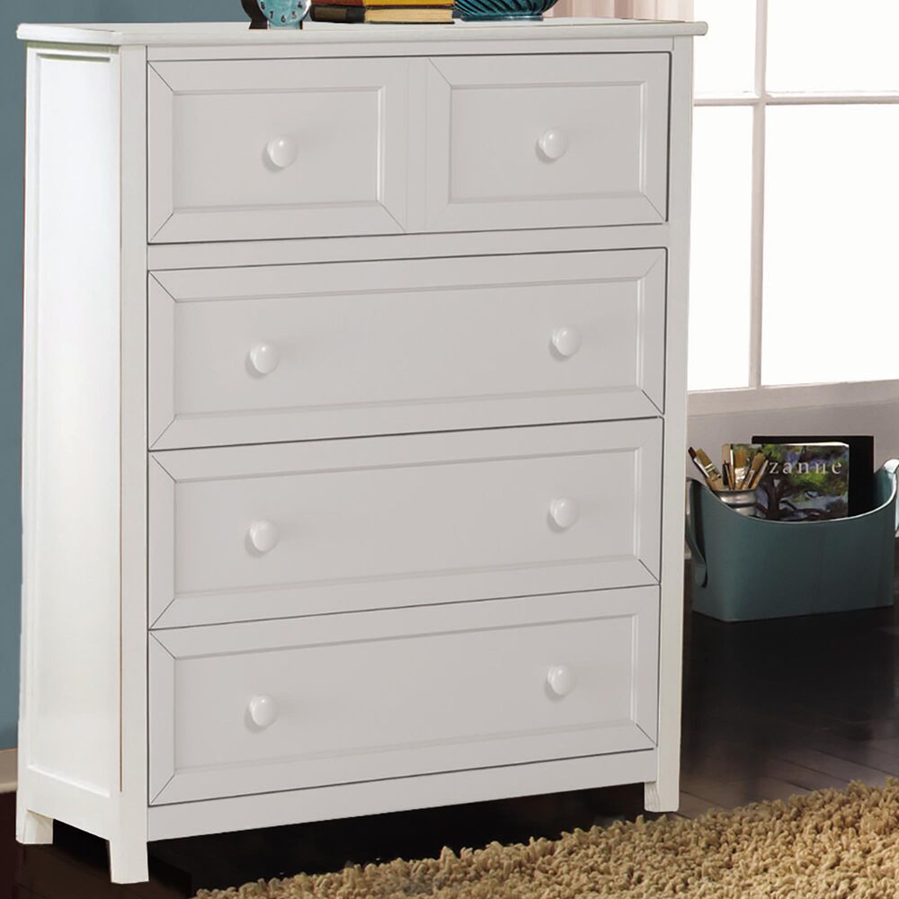 Richlands Furniture Schoolhouse 4 Drawer Chest in White, , large