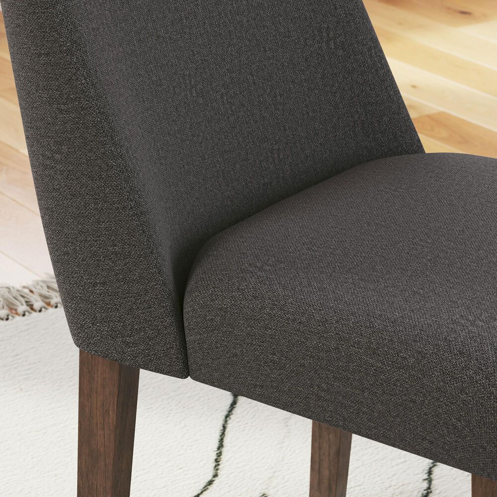 Ashley Lyncott Side Chair with Charcoal Cushion in Brown, , large