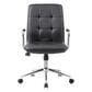 Regal Co. Boss Modern Office Chair with Chrome Arms in Black Faux Leather, , large