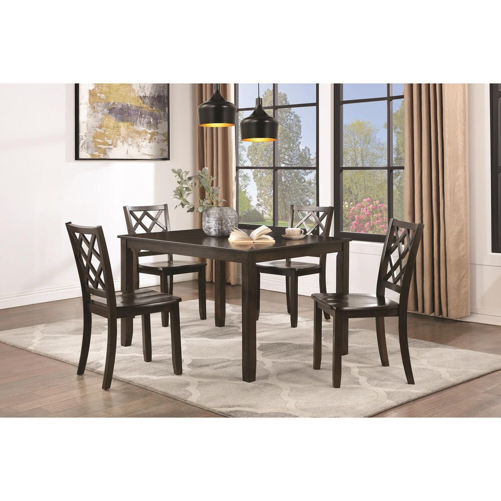 New Heritage Design Trellis 5 Piece Dining Set in Brwon, , large