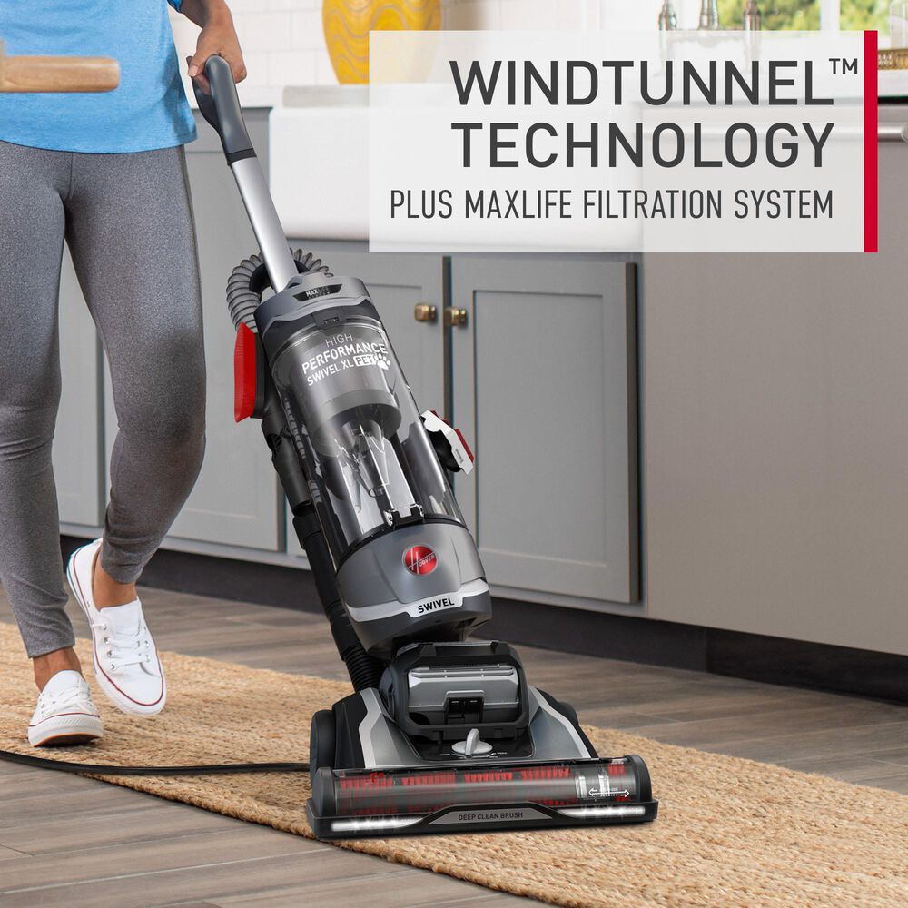 Hoover High Performance Swivel XL Pet Upright Vacuum in Black, , large