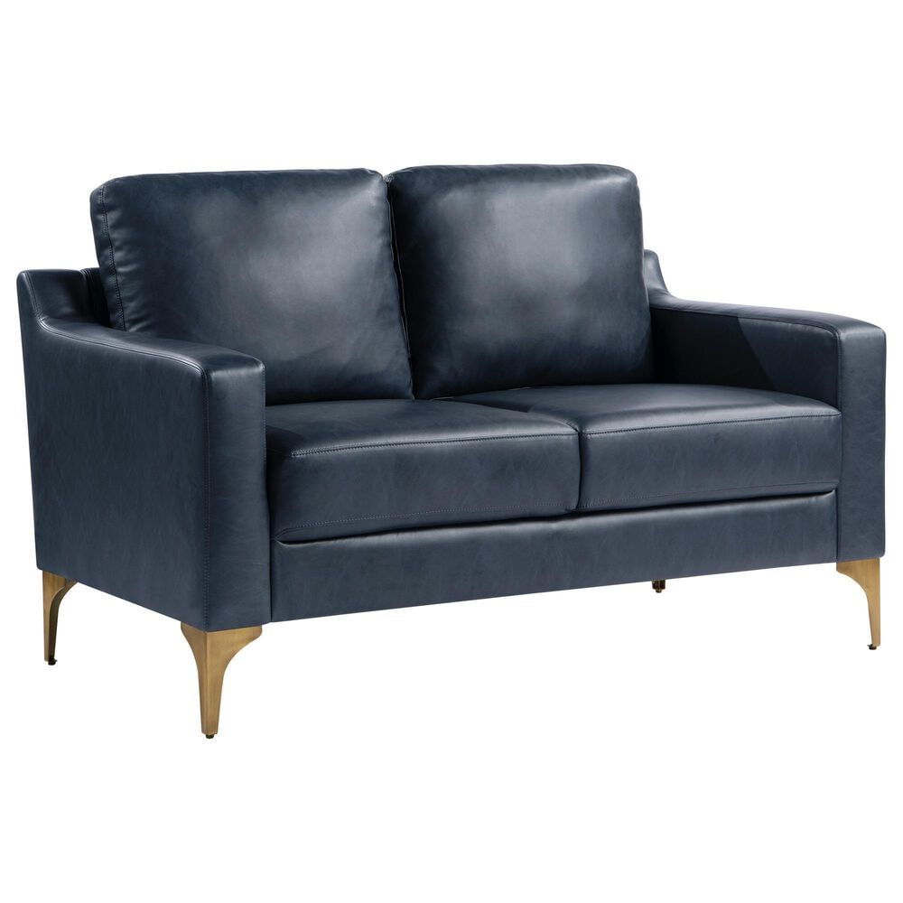 Lifestyle Solutions Fletcher Stationary Loveseat in Navy, , large