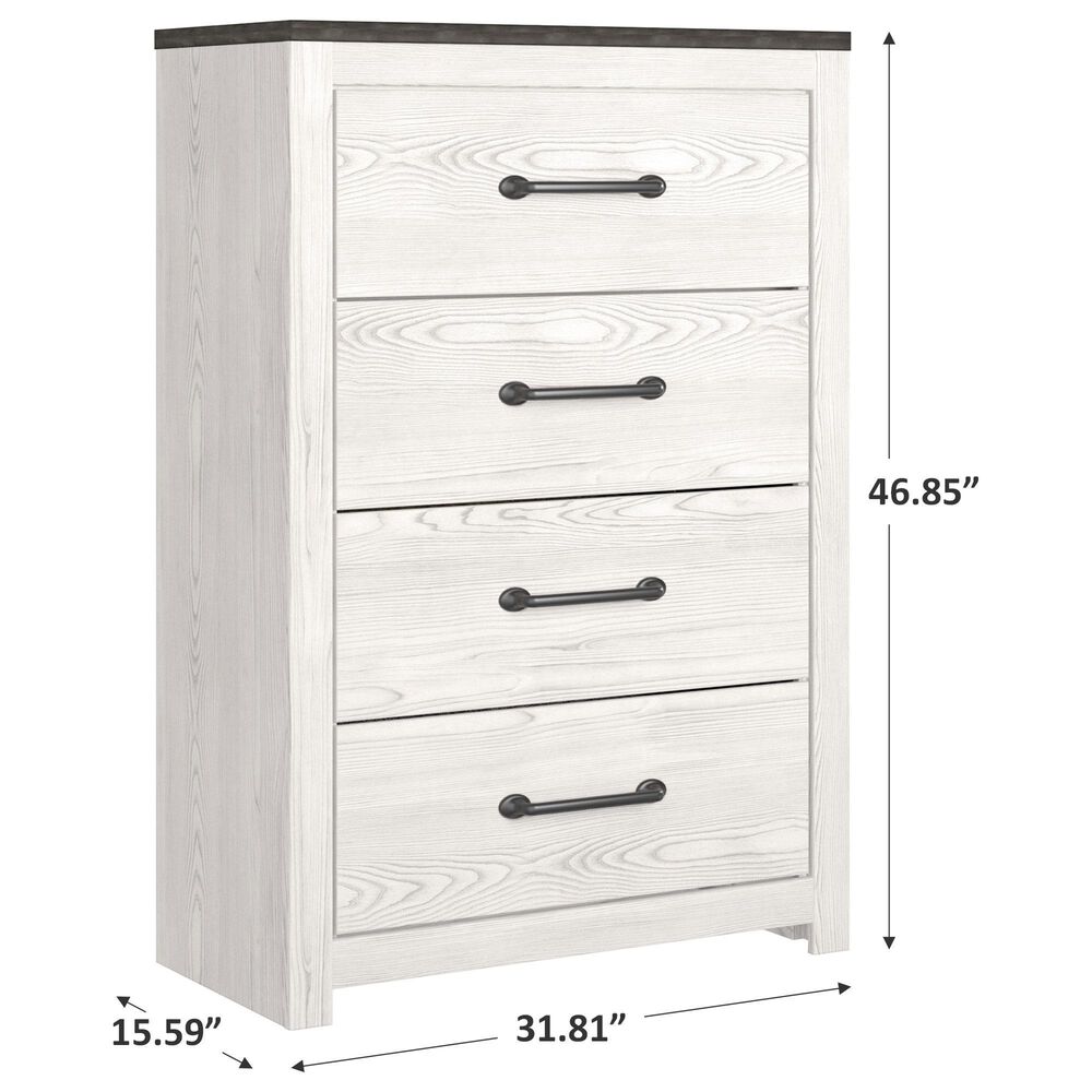 Ashley Gerridan 4 Drawers Chest in White and Gray, , large