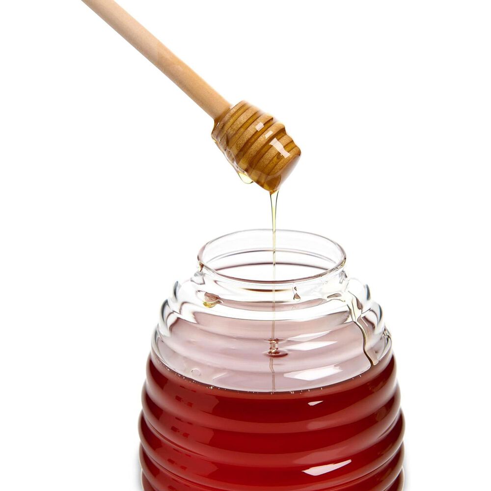 HIC Kitchen Glass Honey Jar with Lid and Honey Dipper in Clear and Brown, , large
