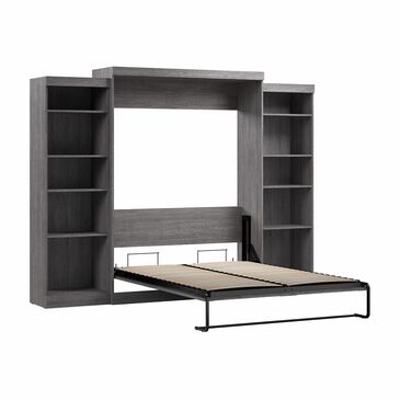 Bestar Pur 115" Queen Wall Bed Kit In Bark Gray, , large