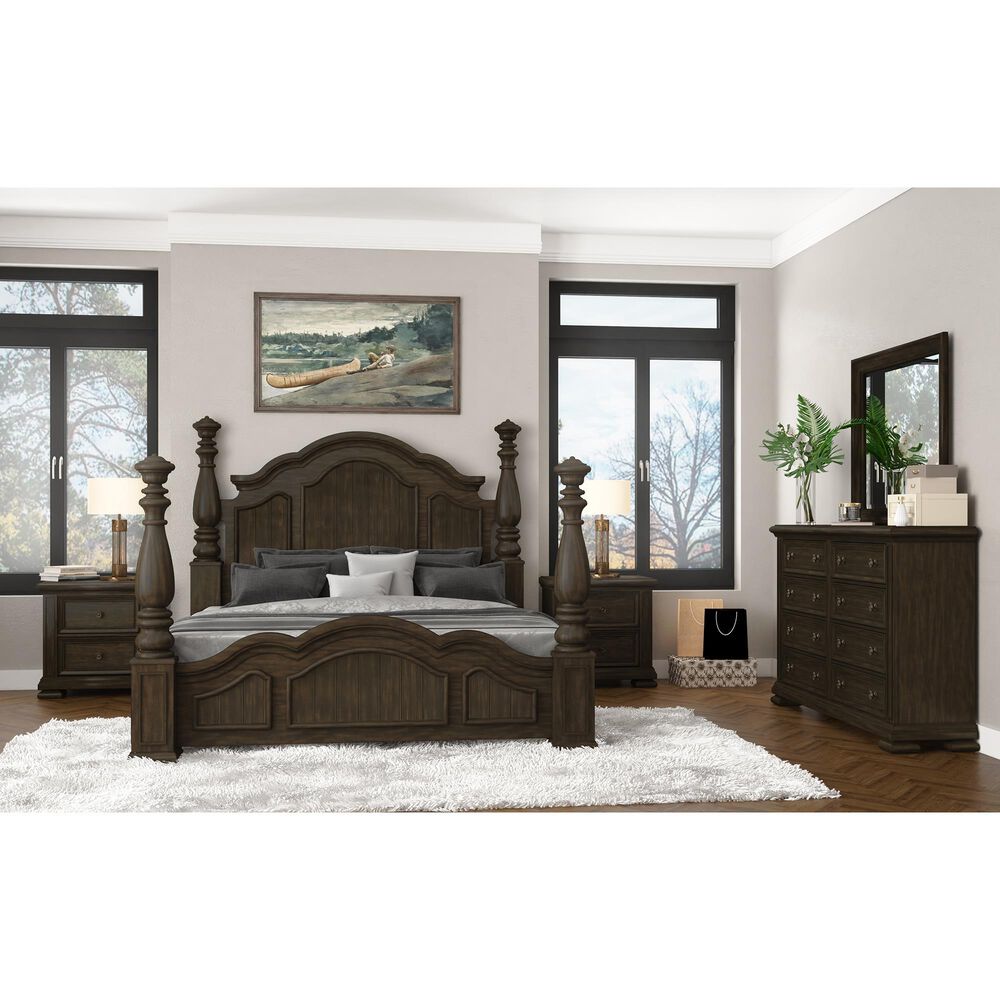 Samuel Lawrence Sequoia 4 Piece Queen Bedroom Set in Chocolate Brown, , large