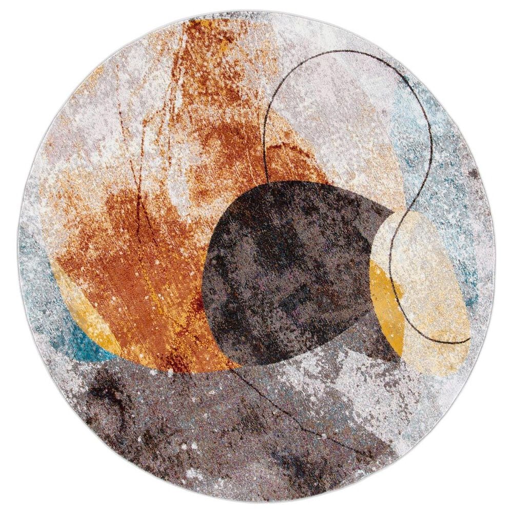 Safavieh Aria ARA180Q 6"6" Round Ivory and Red Area Rug, , large