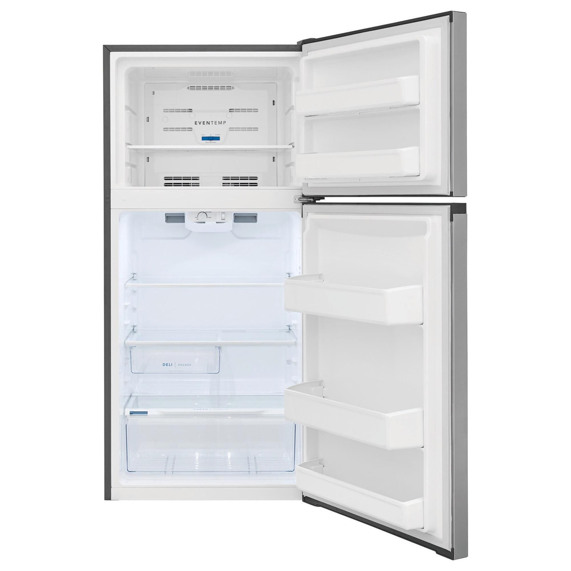 Frigidaire 13.9 Cu. Ft. Top Freezer Refrigerator in Brushed Steel