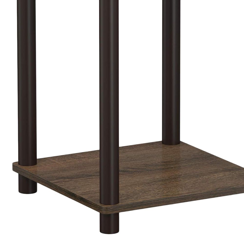 HOMLUX Turn-N-Tube End Table in Walnut and Brown (Set of 2), , large