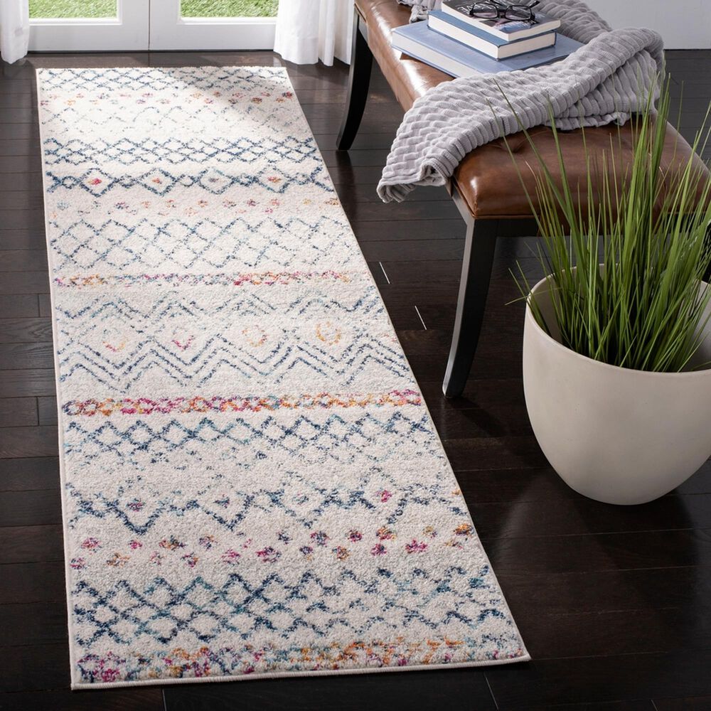 Safavieh Madison MAD798B 2&#39;3&quot; x 6&#39; Ivory and Navy Scatter Rug, , large