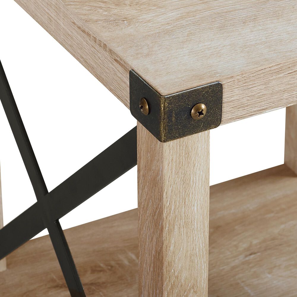 Walker Edison Barn Door Side Table in White Oak, , large