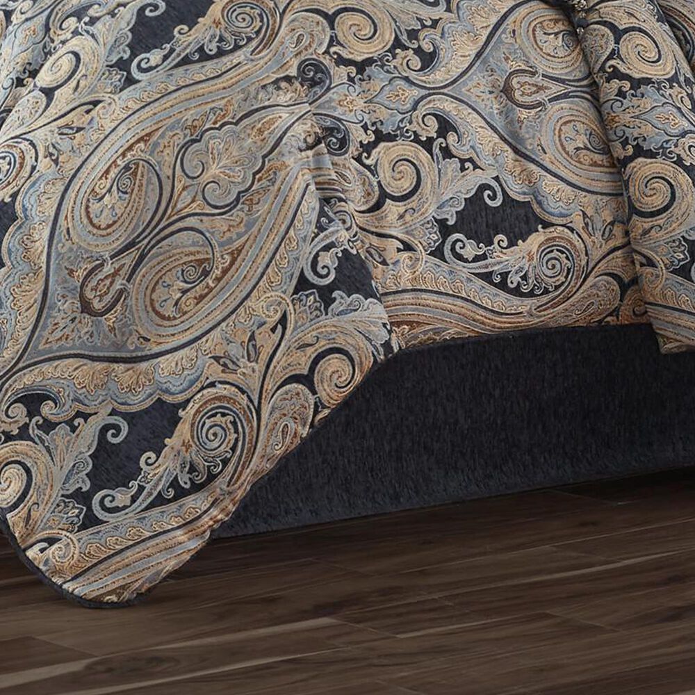 J. Queen New York Luciana 4-Piece King Comforter Set in Indigo, Pale Blue, Brown and Cream, , large