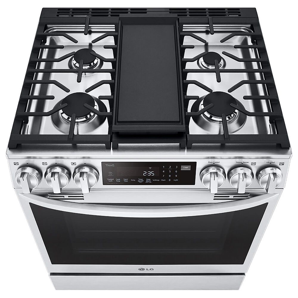 LG 6.3 Cu. Ft. Smart Wi-Fi Enabled ProBake Convection InstaView Slide-In Gas Range with Air Fry in Print Proof Stainless Steel, , large