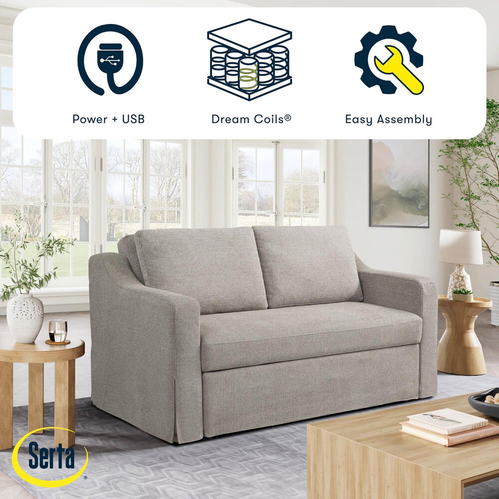 Lifestyle Solutions Haddington Convertible Loveseat in Flax, , large