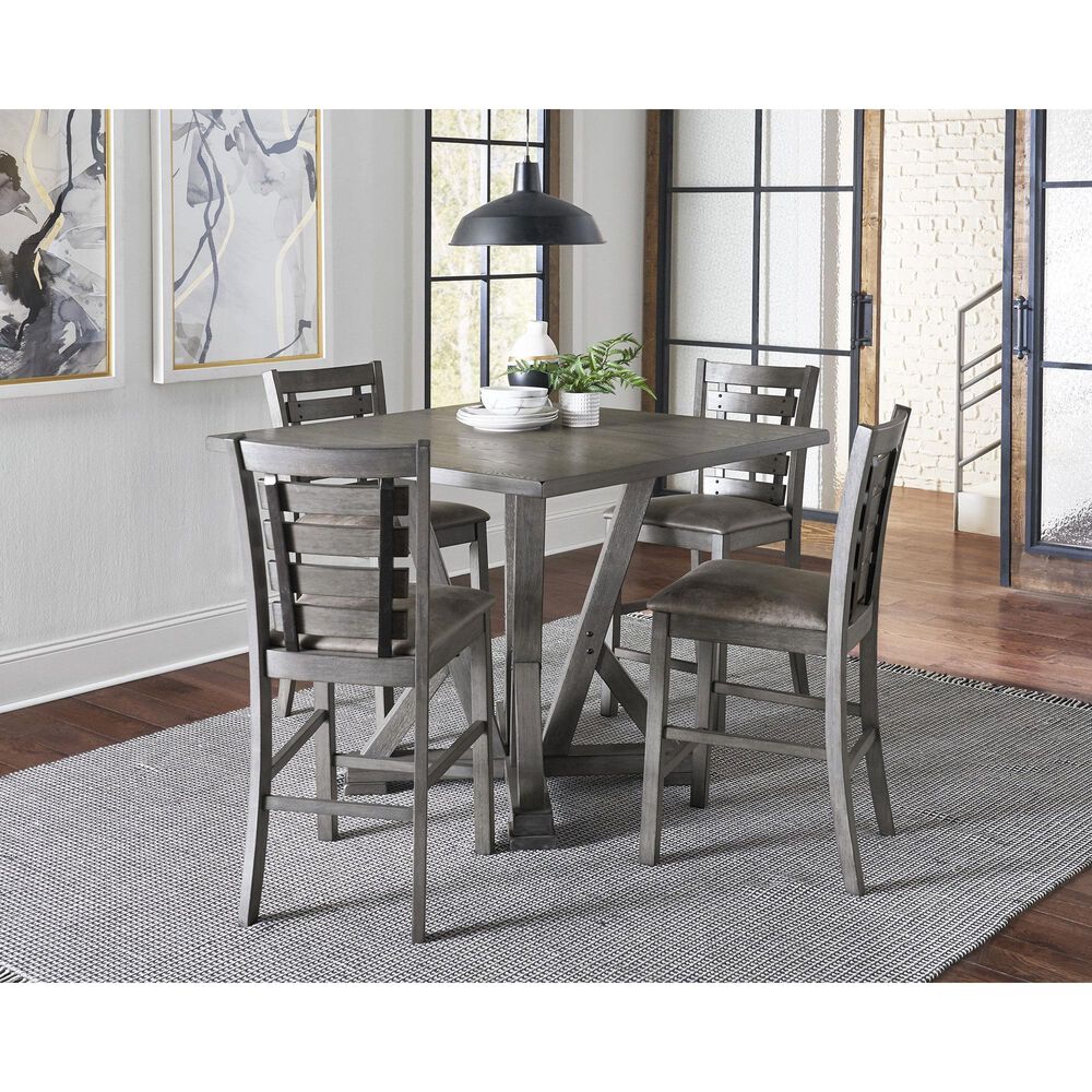 Tiddal Home Fiji Square Counter Height Table in Harbor Gray - Table Only, , large