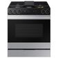 Samsung Bespoke 2-Piece Kitchen Package with 2.1 Cu. Ft. Over-The-Range Microwave and 6 Cu. Ft. Slide In Gas Range in Stainless Steel, , large