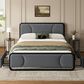 HOMLUX Full Upholstered Platform Storage Bed Frame in Gray, , large