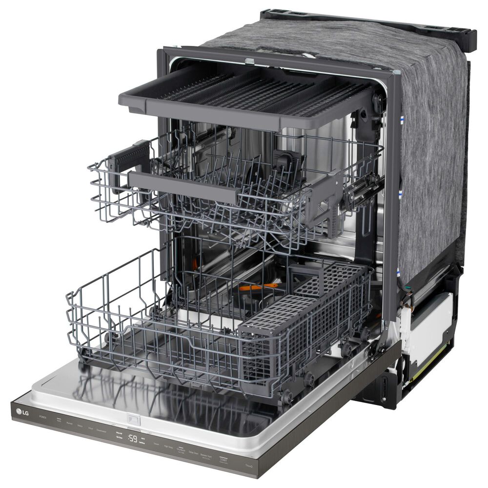 LG 24" Built-In Pocket Handle Dishwasher with SteamAssist in Black Stainless Steel, , large