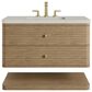 James Martin Allamari 36" Single Bathroom Vanity in Dune Mist with 3 cm Siberian Silestone Top and Rectangular Sink, , large