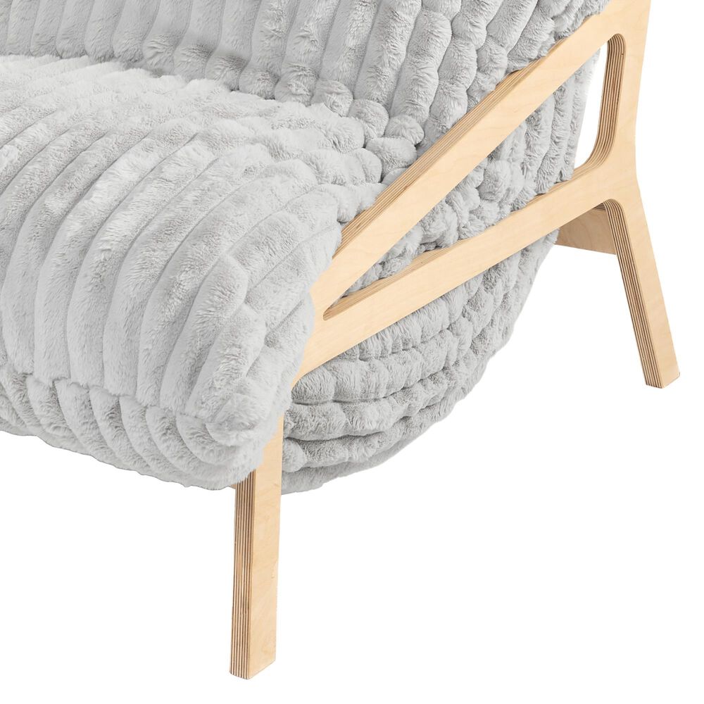 Jaxx Saxx Mondo Fur Bean Bag Lounge Chair in Grey, , large