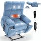Hearth and Haven Large Power Lift Recliner in Blue, , large