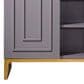 James Martin Vanities Alicante 39.5" Single Bathroom Vanity in Grey Smoke and Radiant Gold with 5 cm White Glossy Resin Top and Rectangular Sink, , large