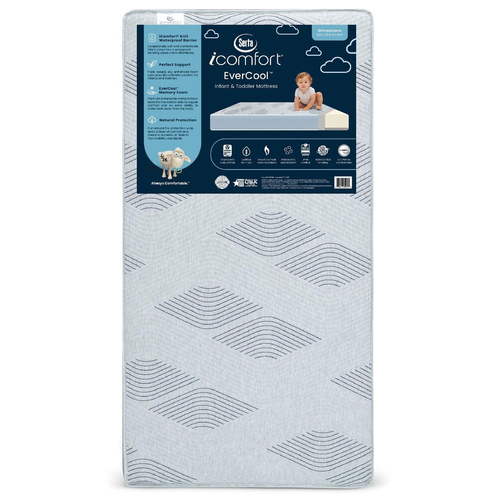 Delta Children iComfort EverCool Firm Crib and Toddler Mattress in Blue, , large