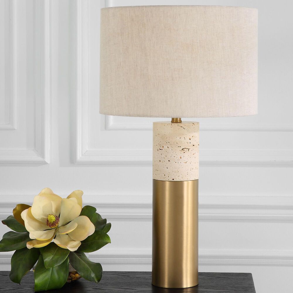 Uttermost Gravitas Table Lamp in Brushed Brass and Ivory, , large