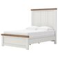 Ashley Savonport Modern Farmhouse Full Panel Bed in White and Brown, , large