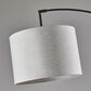 Adesso Bowery Arc Lamp with Taupe Shade in Black, , large