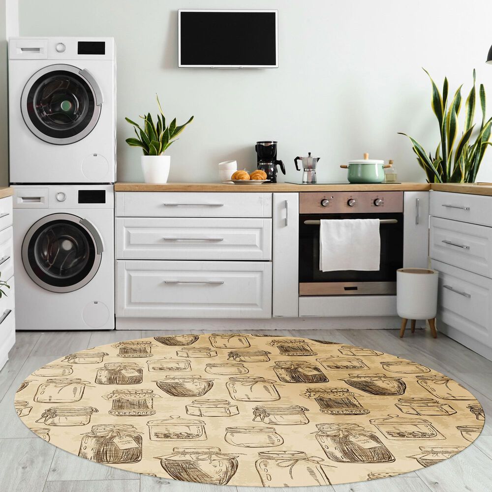 Dalyn Rug Company Kendall KE18 8&#39; Round Parchment Area Rug, , large