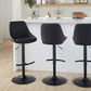 LumiSource Diana Adjustable Barstool with Black Faux Leather Upholstery in Black (Set of 2), , large