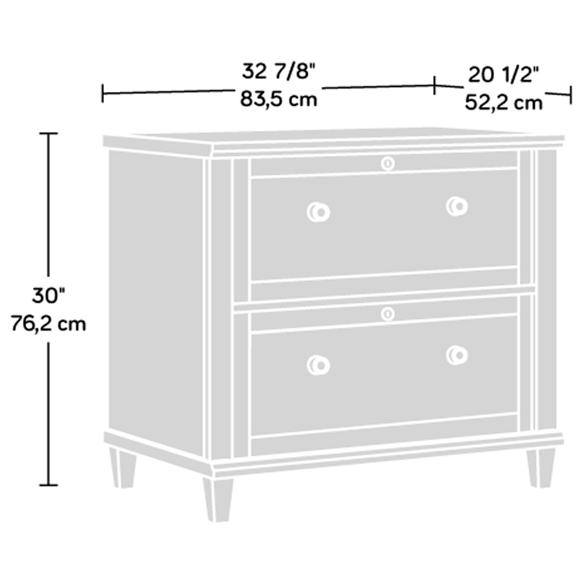 Sauder Hammond 2 Drawer Lateral File Cabinet with Hutch in Chalk Oak NFM