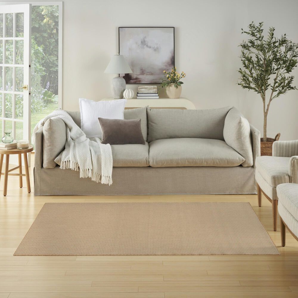 Nourison Courtyard Jute and Ivory 3&#39; x 5&#39; Indoor/Outdoor Area Rug, , large