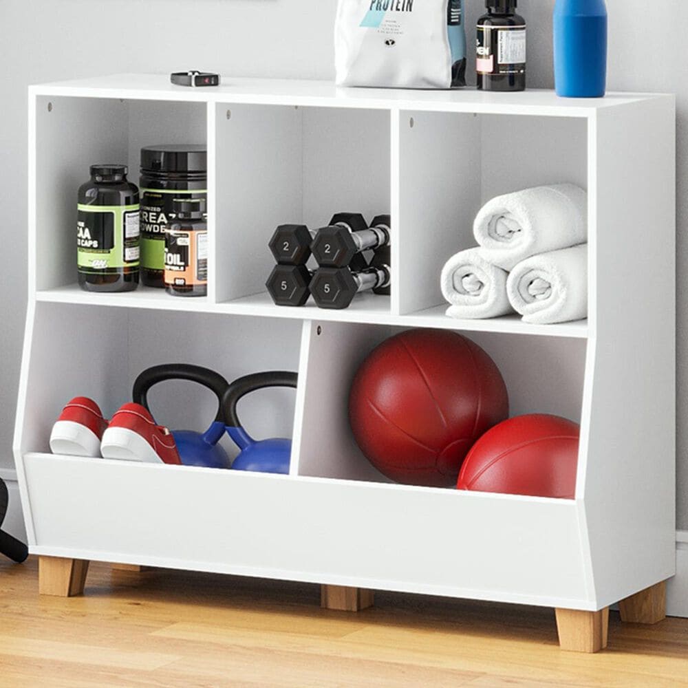 RiverRidge Home Catch-All 5-Cubby Toy Organizer in White, , large