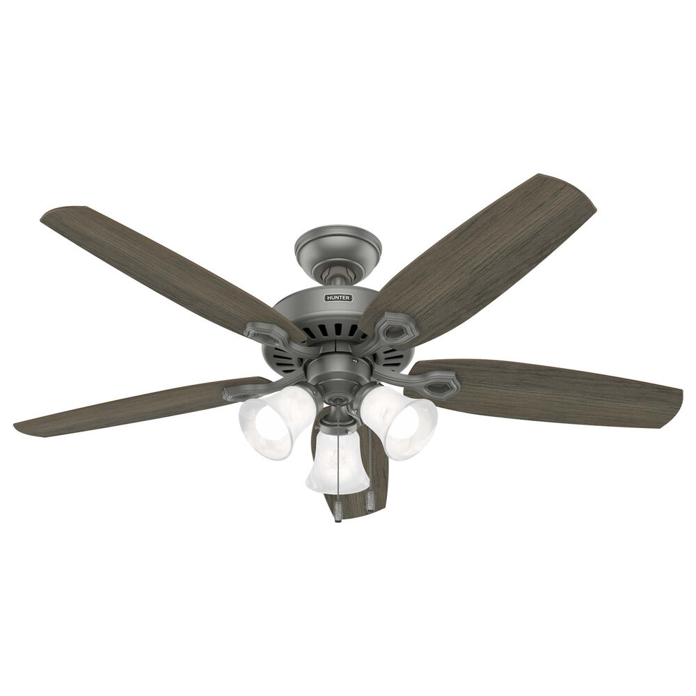 Hunter Builder Plus 52&quot; Ceiling Fan with Lights in Matte Silver, , large