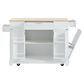 HOMLUX 47" Fluted Kitchen Island with Trash Can Storage Cabinet in White and Natural, , large