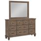 New Heritage Mariana 5 Piece King Bedroom Set in Vintage Mocha with Panel Bed, Dresser, Mirror, Nightstand and Chest, , large