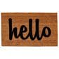 Callaway Script Hello  1"5" x 2"5" Natural and Black Door Mat, , large