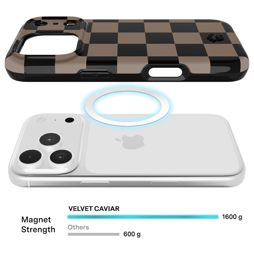 Velvet Caviar MagSafe Case For Apple iPhone 17 Pro in Mocha Vibe Checkered, , large