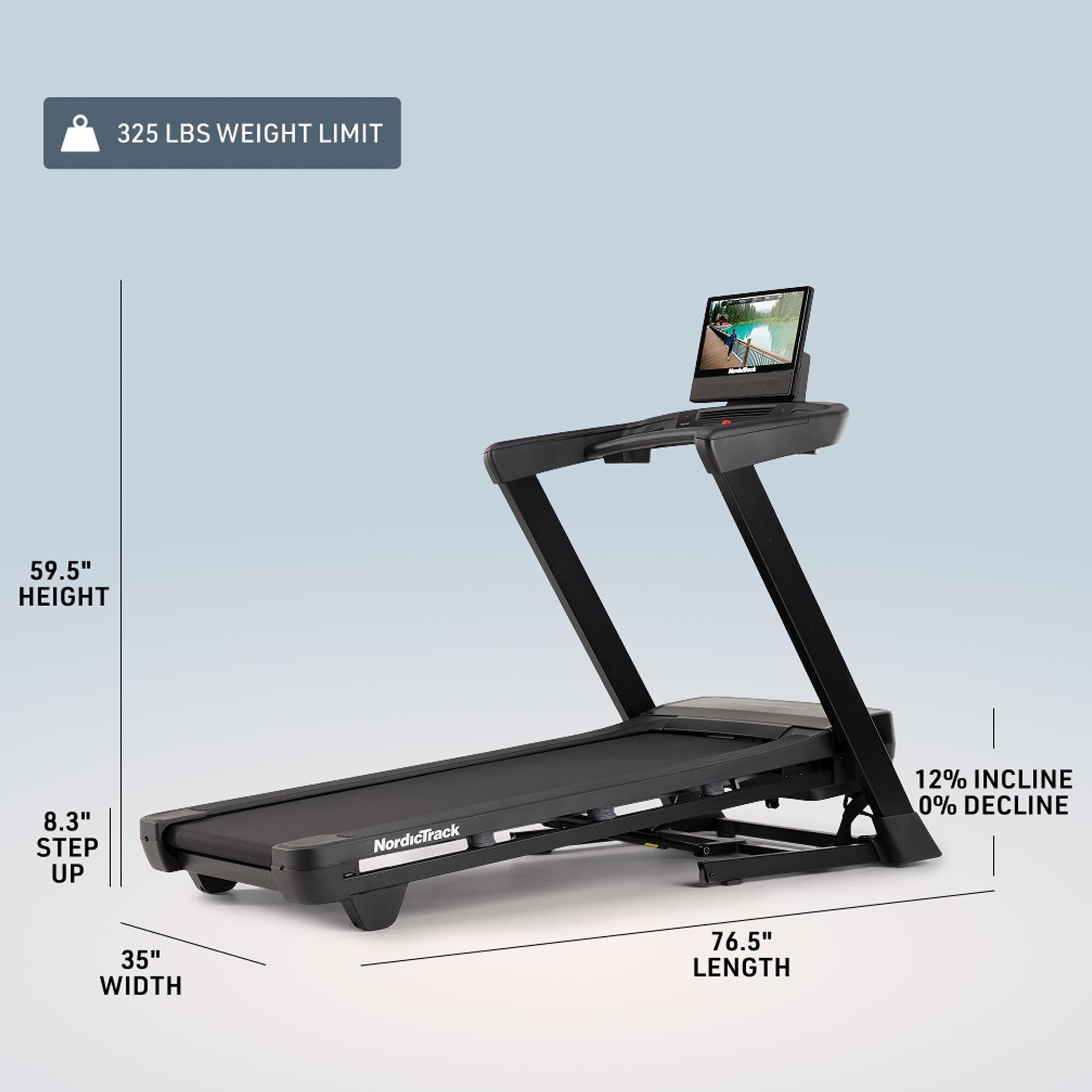 NordicTrack T Series 16 Folding Treadmill in Black