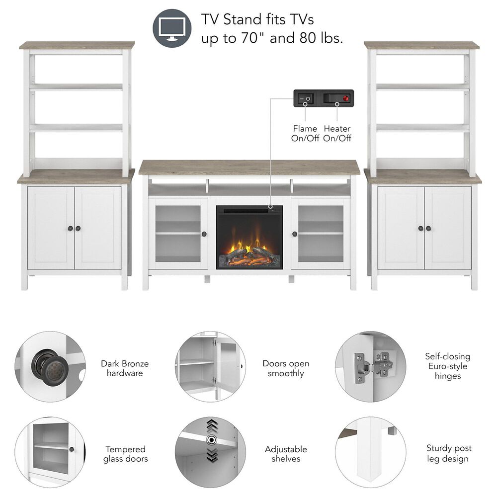 Bush Mayfield 2Piece Entertainment Center with Electric Fireplace in