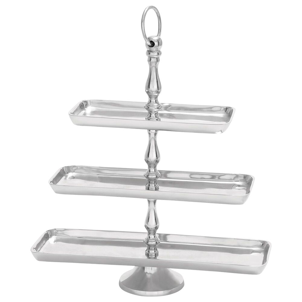 Novogratz 3-Tier Metal Rectangle Server in Silver, , large