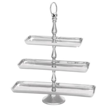 Novogratz 3-Tier Metal Rectangle Server in Silver, , large