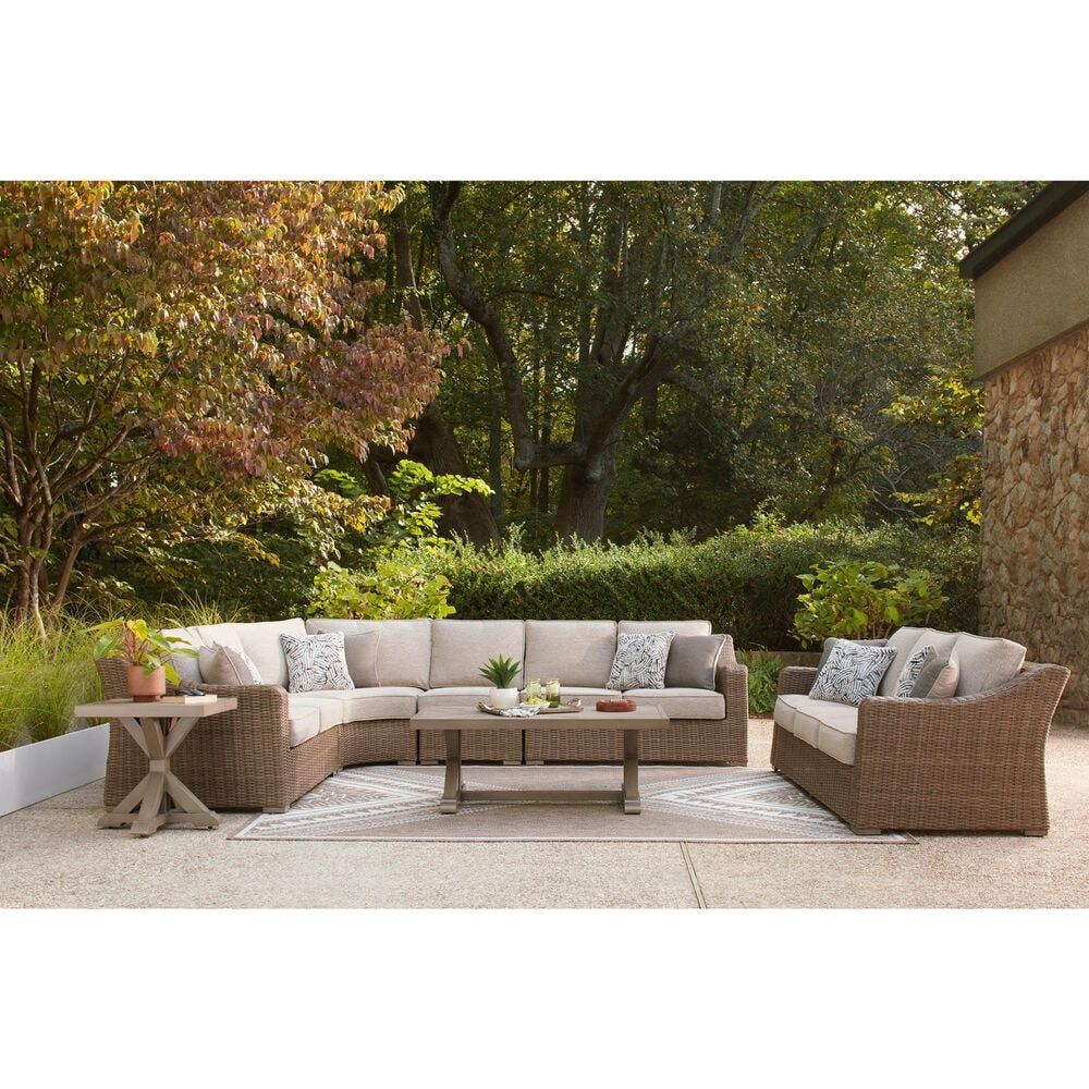 Ashley Laguna Heights 4-Piece Outdoor Sectional in Beige, , large