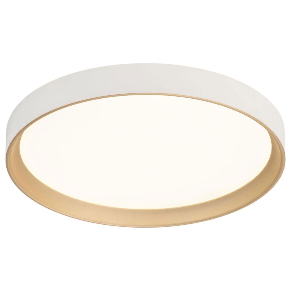 Vaxcel Darien 1-Light Flush Mount in White and Gold, , large