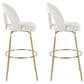 LumiSource Ava Swivel Bar Stool with Snow White Fabric Upholstery in Gold (Set of 2), , large