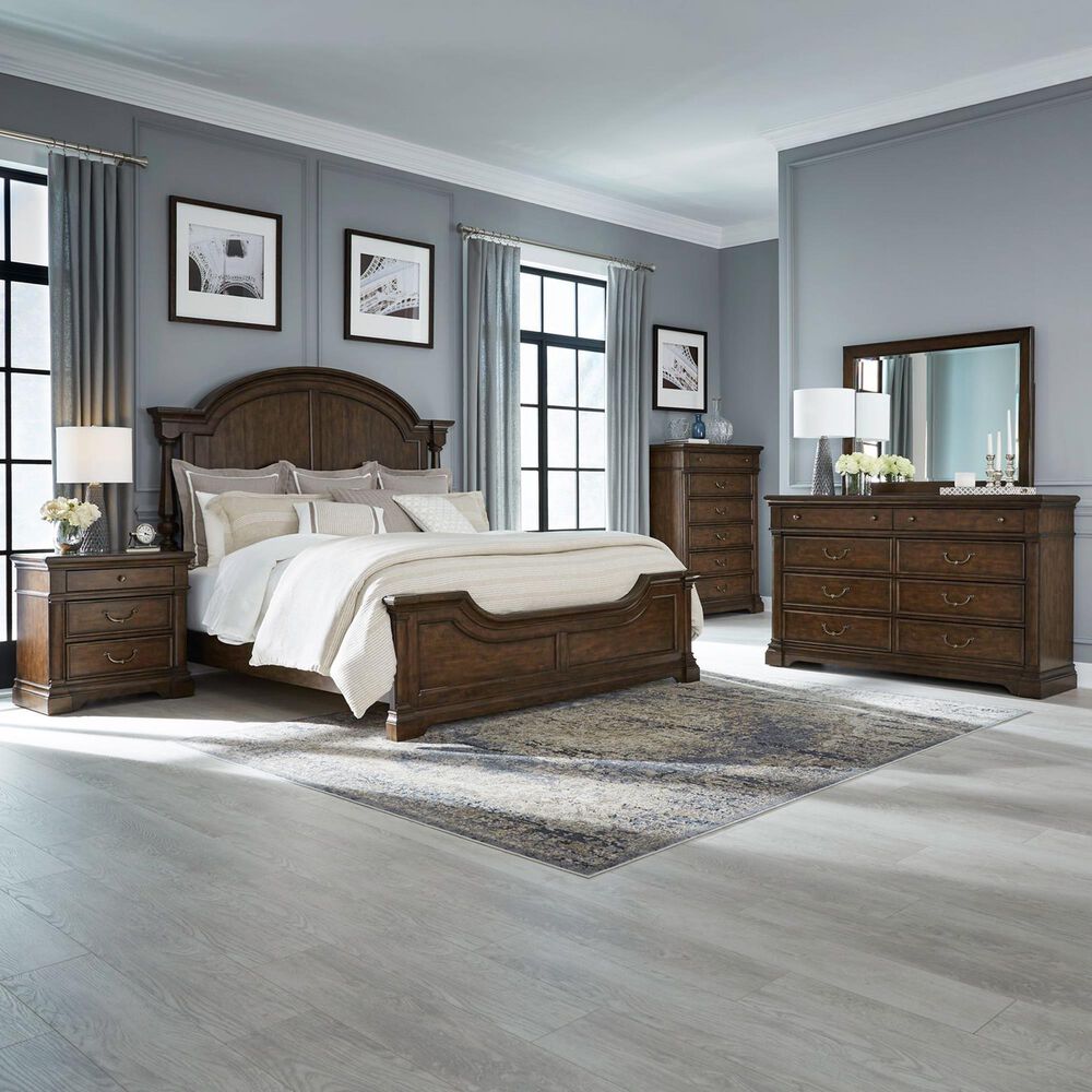Liberty Furniture Arden Road 5-Piece King Bedroom Set in Satin Cherry, , large