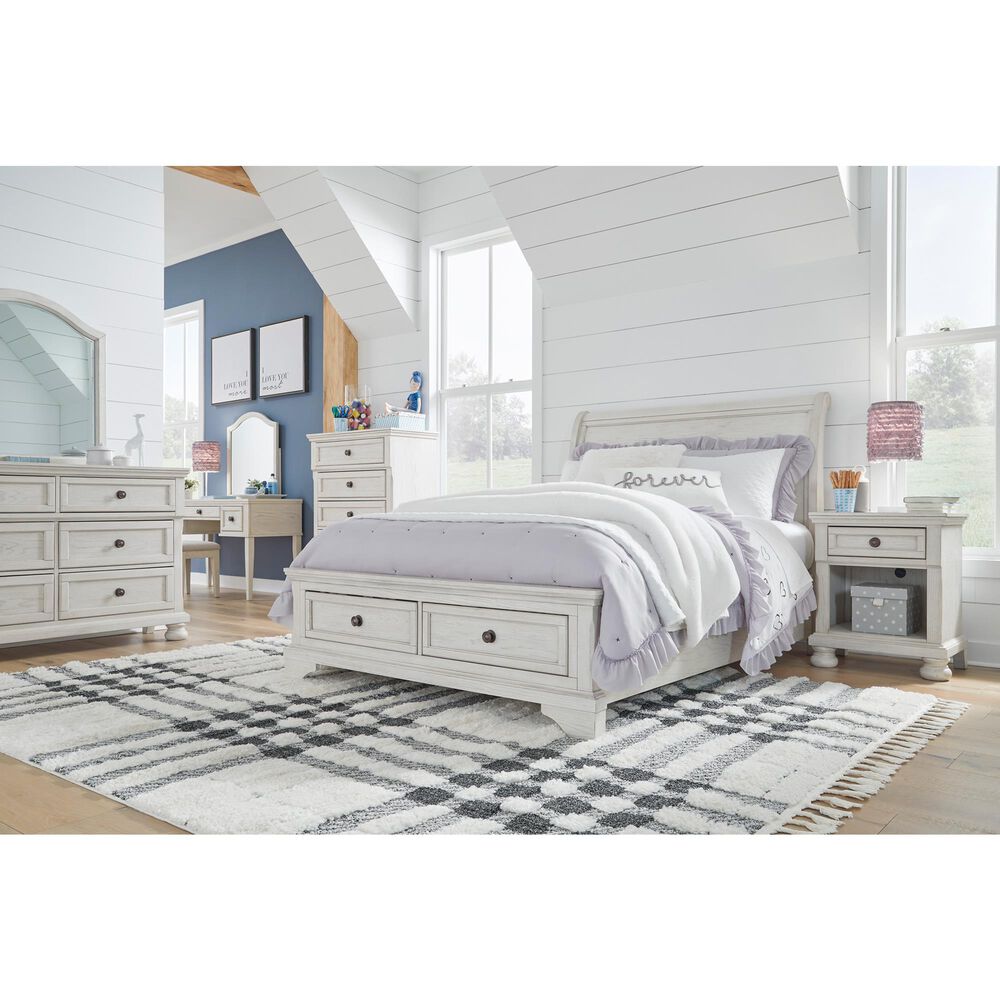 Ashley Robbinsdale Full Storage Sleigh Bed in Antique White, , large