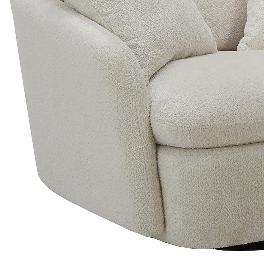 Simeon Collection Boomer Oversized Swivel Accent Chair in Utopia Sand, , large
